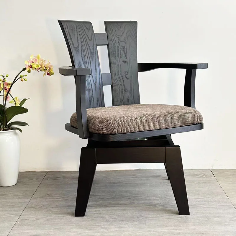 

Wood Japanese Swivel Chair Black Walnut Nordic Design Accent Office Chair Desk Relaxing Computer Fotel Gamingowy Home Office