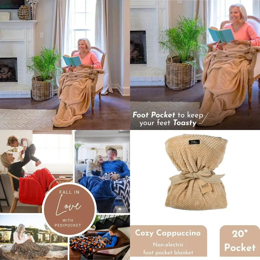 

Luxurious Velvety Fleece Foot Pocket Blanket - 50 x 70 with 20 Pocket, Everyday Comfort for Mac Users