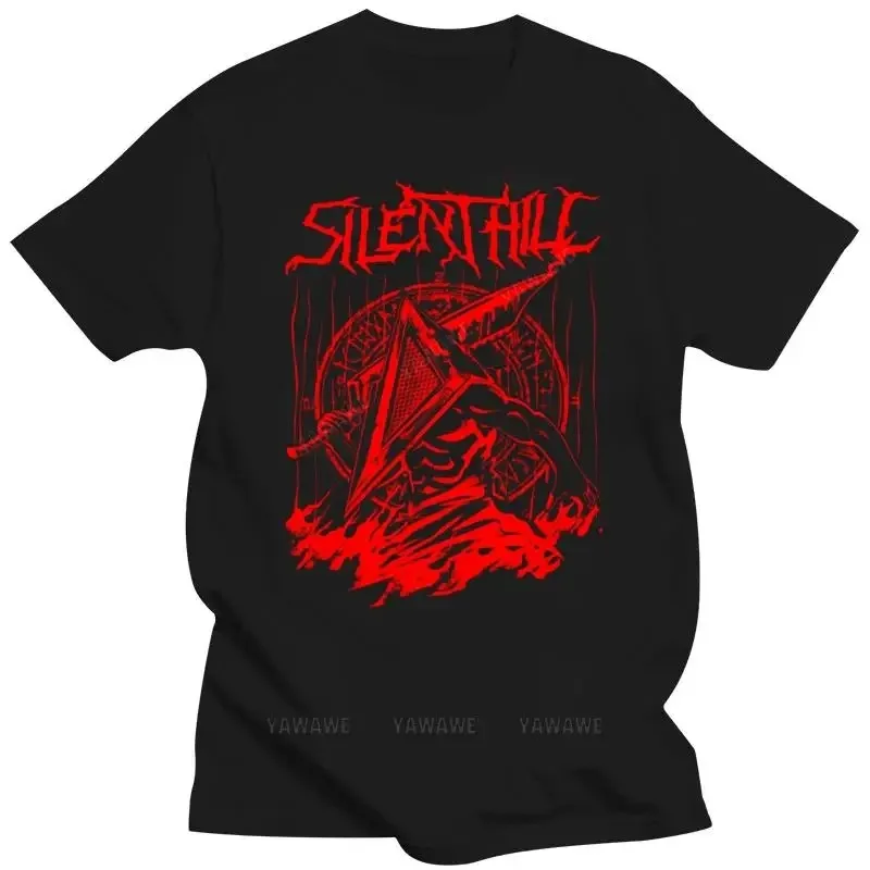 Silent Red Thing Unisex T Shirt Silent Hill Pyramid Head Heavy Metal Band Tee Horror Shirt Video Game Shirt Movie Retro Tee