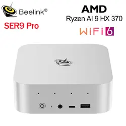 Beelink SER9 Pro AMD Ryzen AI9 HX370 Powerful AI PC 32G DDR5 1T NVME Mini Gaming PC PCIe4.0 SSD Desktop Computer VS SER8 8845HS