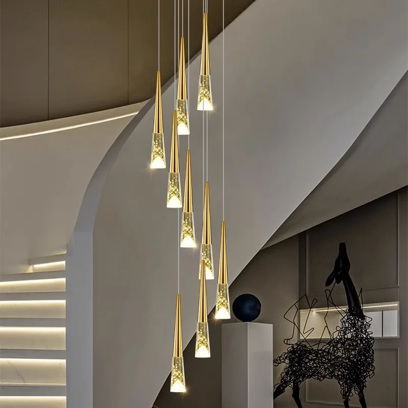 Imagem -02 - Nordic Pendant Lights For Home Decoration Stair Chandelier Sala de Estar e Jantar Luz de Teto Iluminação Interna