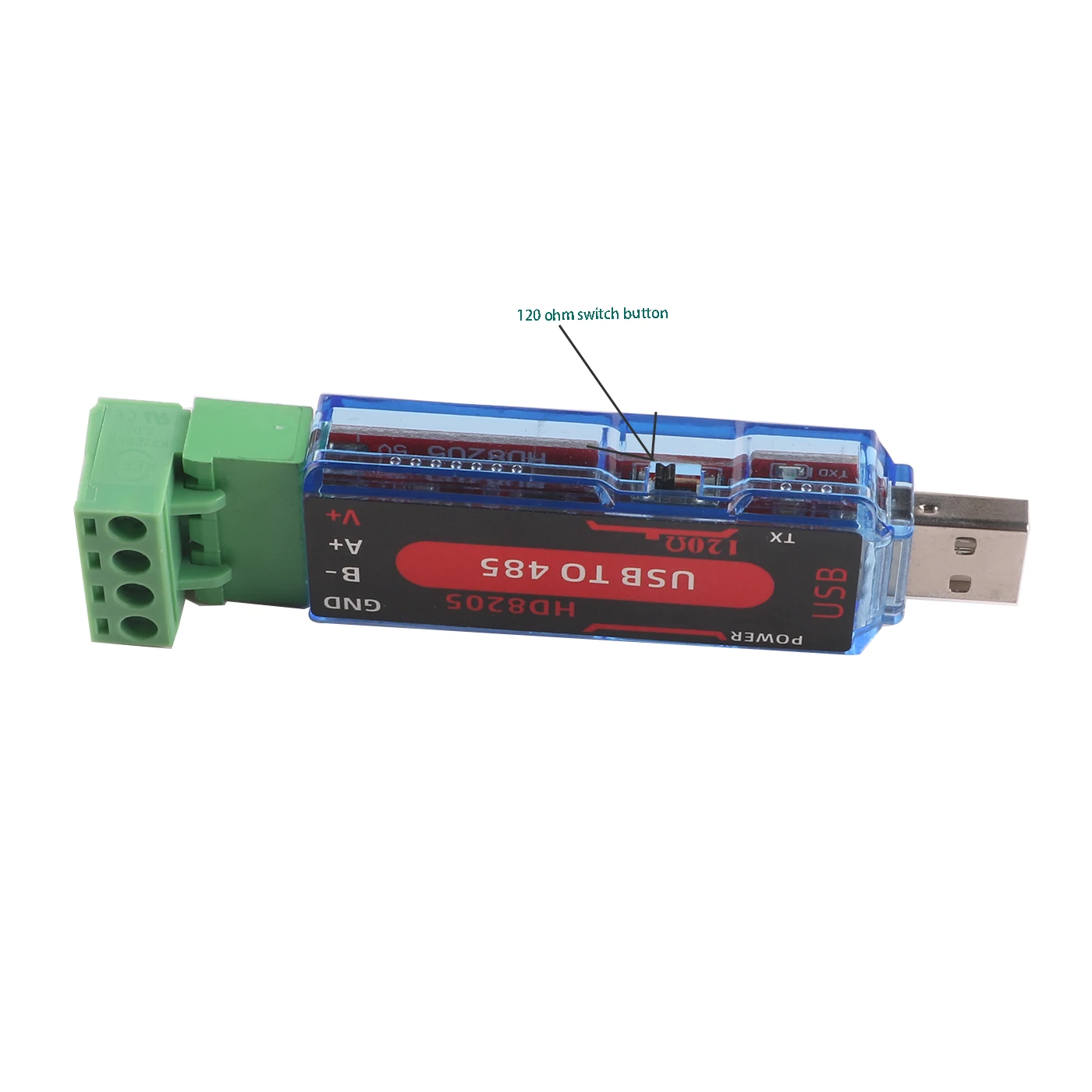 Ch341 usb zu rs485 serielle Ohm Schalter taste 4-polige Klemmenblock-Kommunikation karte serieller Adapter