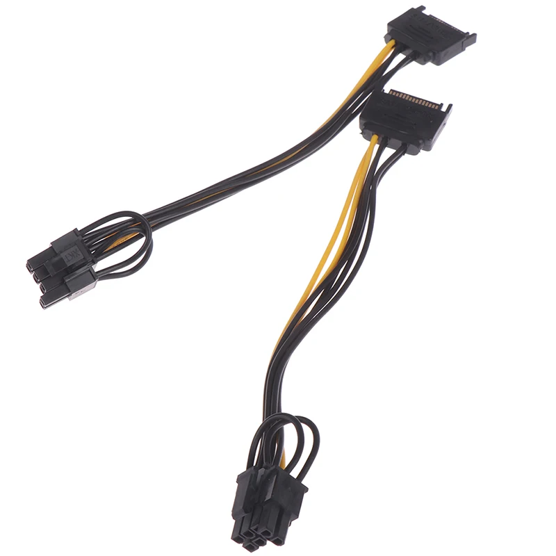 1pc 15pin SATA Cable Male To 8pin(6+2) PCI-E Power Cable 20cm for Graphic Card with High-Speed Data Transfer, Durable & Fl...