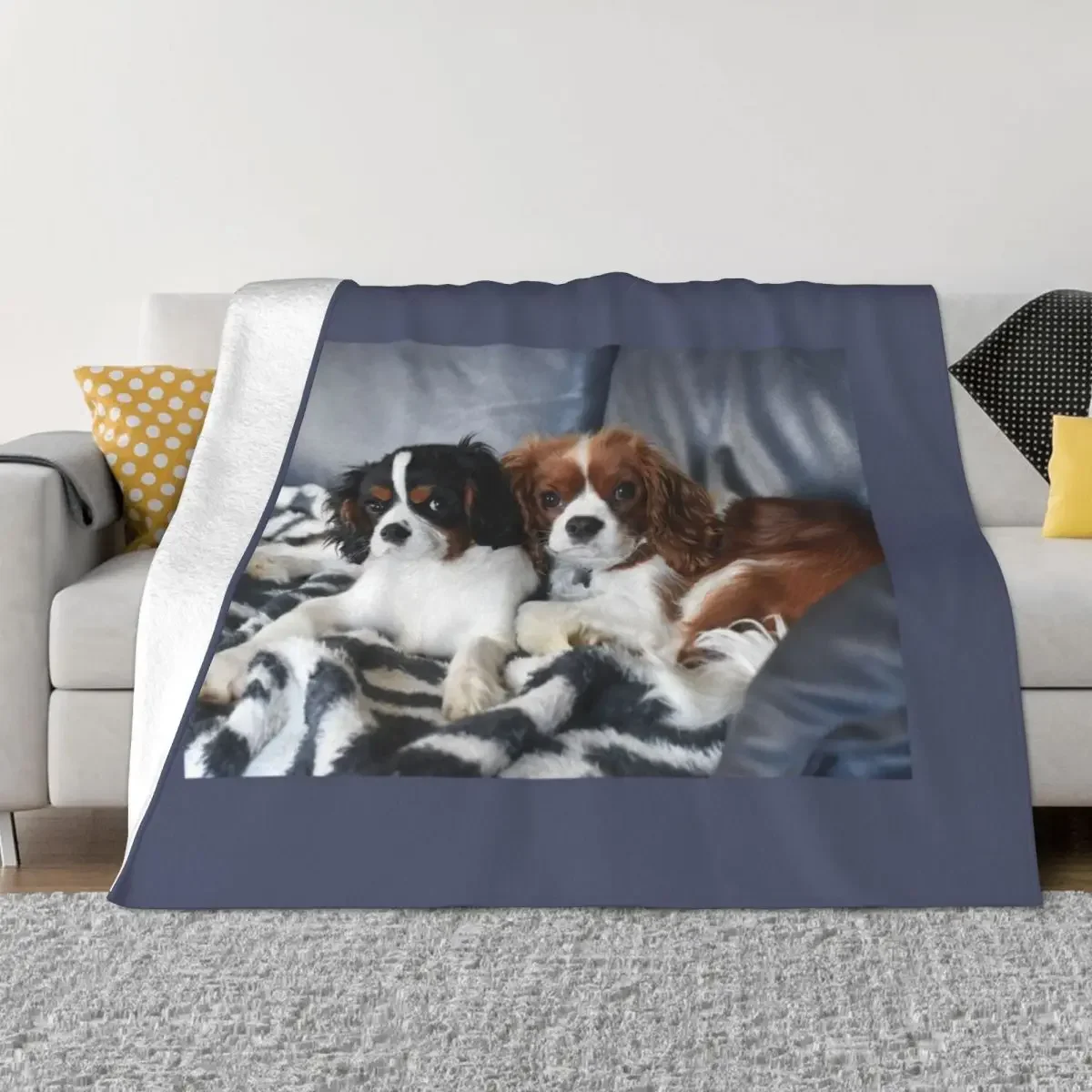 Cavalier King Charles Spaniel Throw Blanket Sleeping Bag Soft Plush Plaid wednesday Blankets