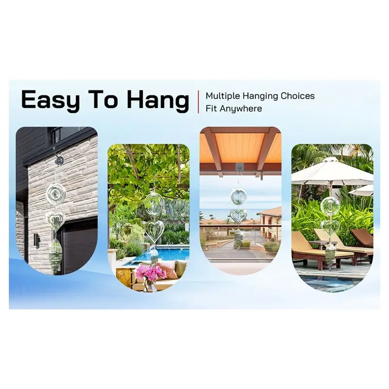 HLZS-Outdoor Bird Deterrent Reflective 3D Stainless Steel Wind Rotor Bird Deterrent Anti-Woodpecker Pigeon