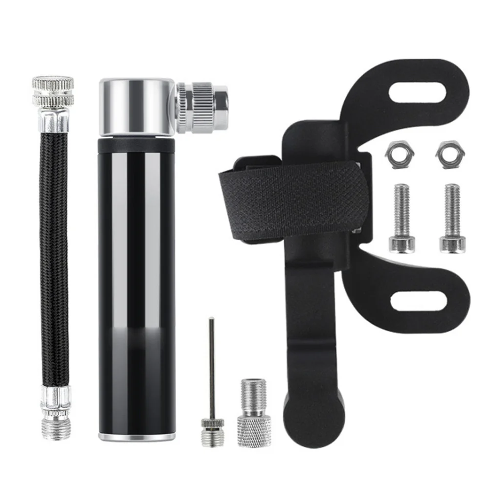 1세트 미니 자전거 타이어 펌프 휴대용 알루미늄 합금 인플레이터 사이클링 도로 산악 자전거 공기 펌프 스포츠 공용 컴팩트