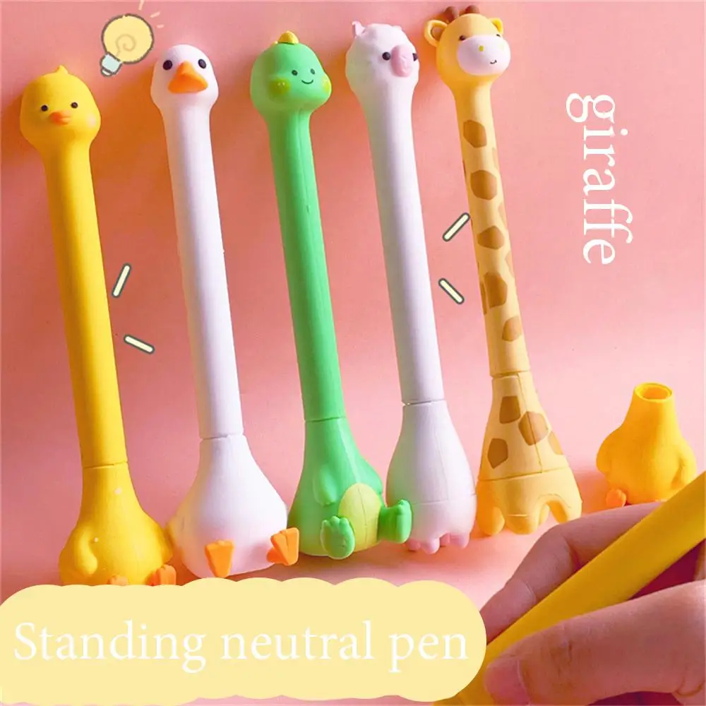 Bolígrafo de Gel de dibujos animados para niños, pincel de 0,5mm, bolígrafo creativo a base de agua, bolígrafo novedoso, suministros de oficina, negro esencial