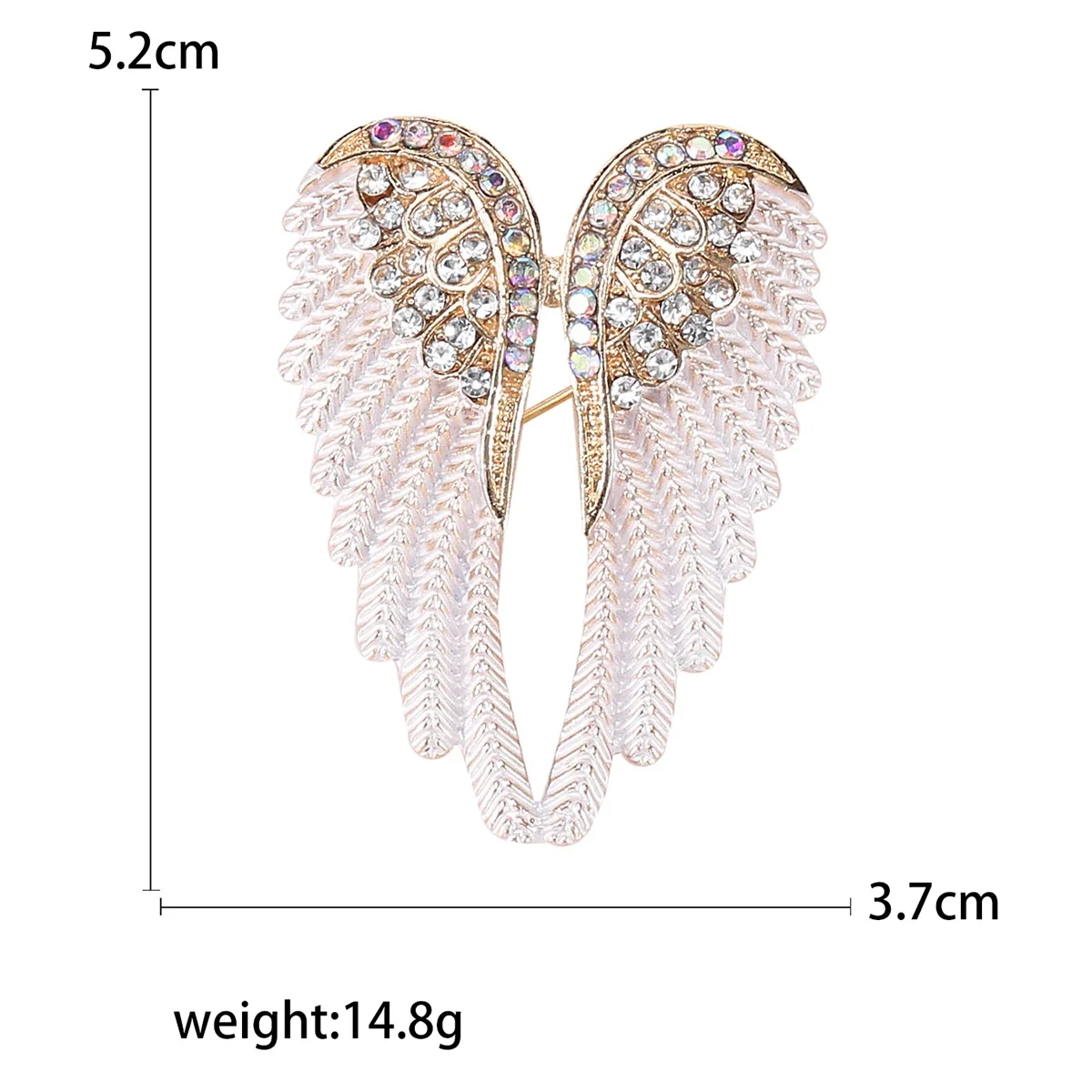 Rhinestone Angel Wings Brooches for Women Unisex Shiny Rhinestone Feather Pins Banquet Party Backpack Gifts Jewelry Accessories