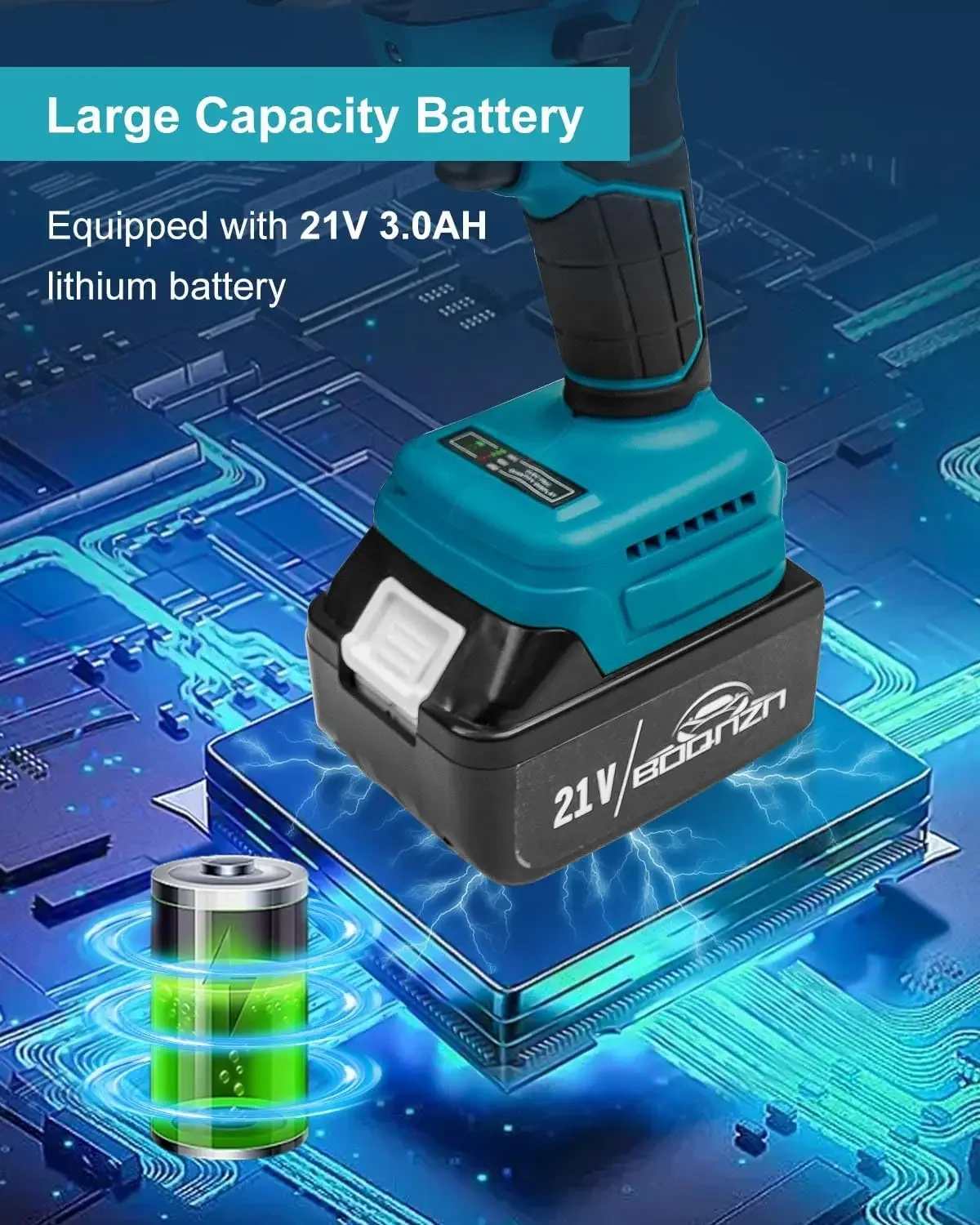 Rivet Gun with Charger and 2 Batteries, Electric Brushless Blind Rivet Tool Kit, Portable Rivet Gun for 1/8", 5/32", 3/