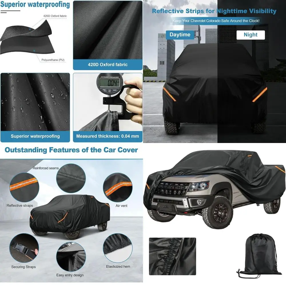 

Прочный водонепроницаемый чехол для грузовика из оксфордской ткани 420D с полиуретановым покрытием, всепогодная защита, дышащий дизайн