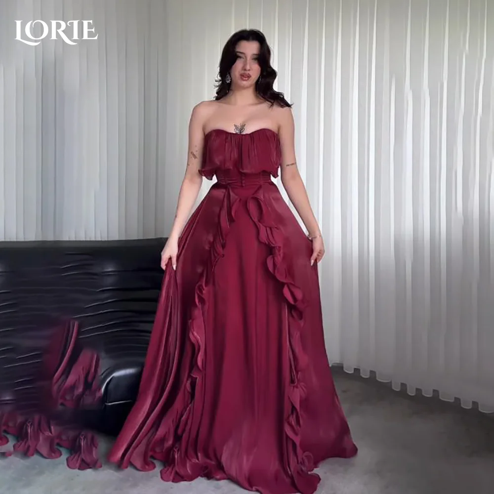 

LORIE Shiny Mermaid Evening Dress Strapless Pleats Sparkly Princess Prom Dress A-Line Ruched Pleats Party Gown Customized 2026