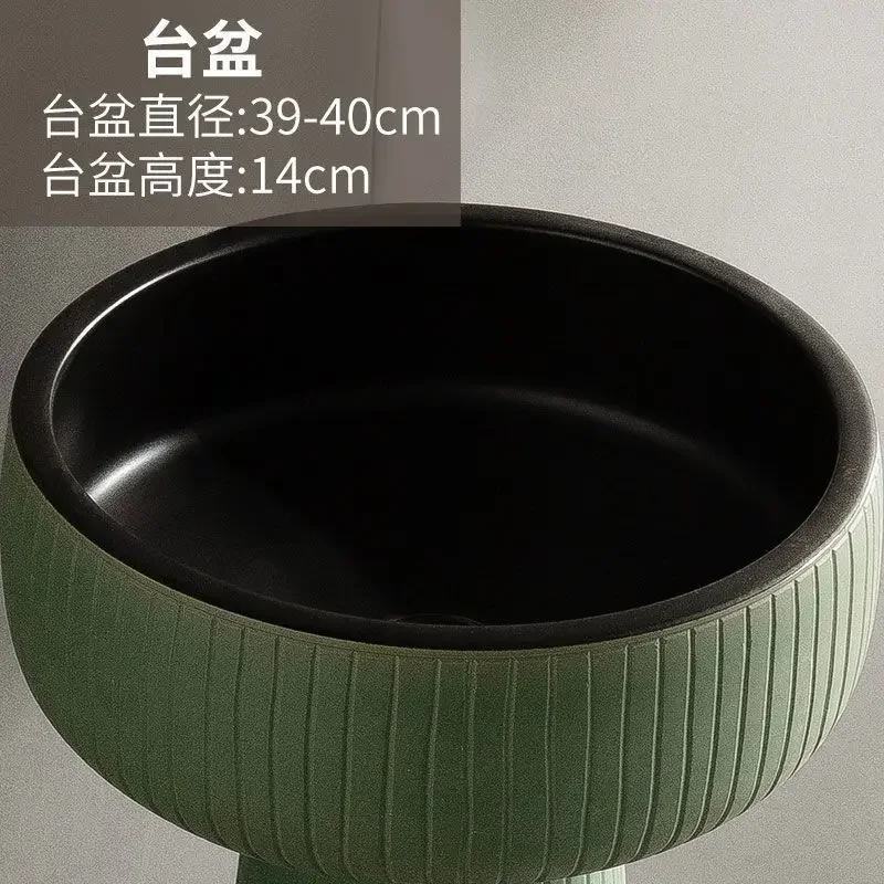 bathroom, column type washbasin, platform pool, balcony, courtyard, pool basin, integrated floor column basin. view 5