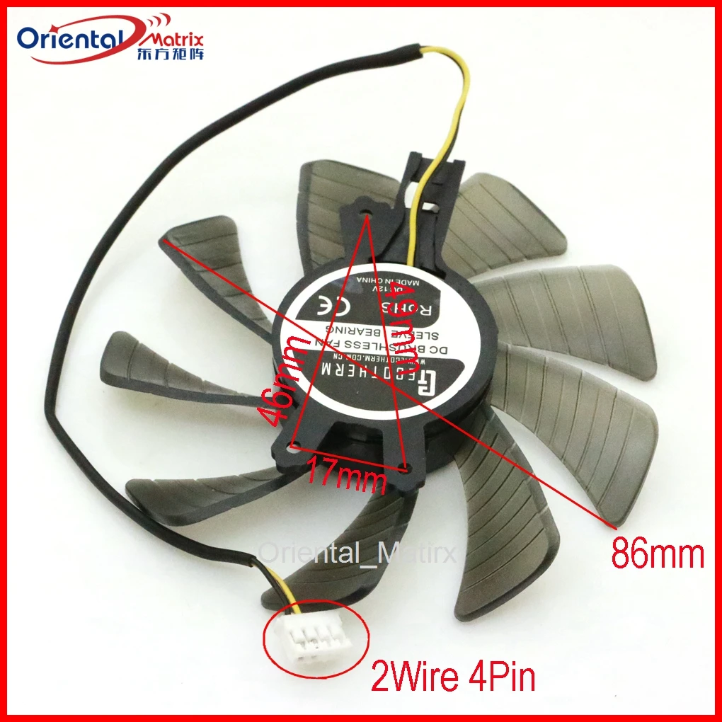 FY09015M12LPA DC12V 86mm 4Pin GPU Fan For GALAXY GTX1050ti 1050 ITX Graphics Card Cooling Fan