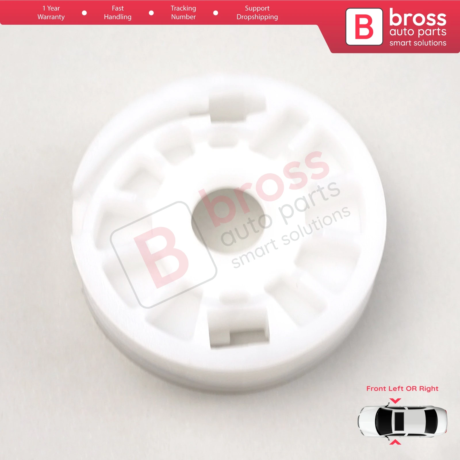 Bross BWR5280 Power Window Regulator Wheel Pulley Front Left OR Right 51321938367 51321938368 for BMW 7 Series E32 735 740 750