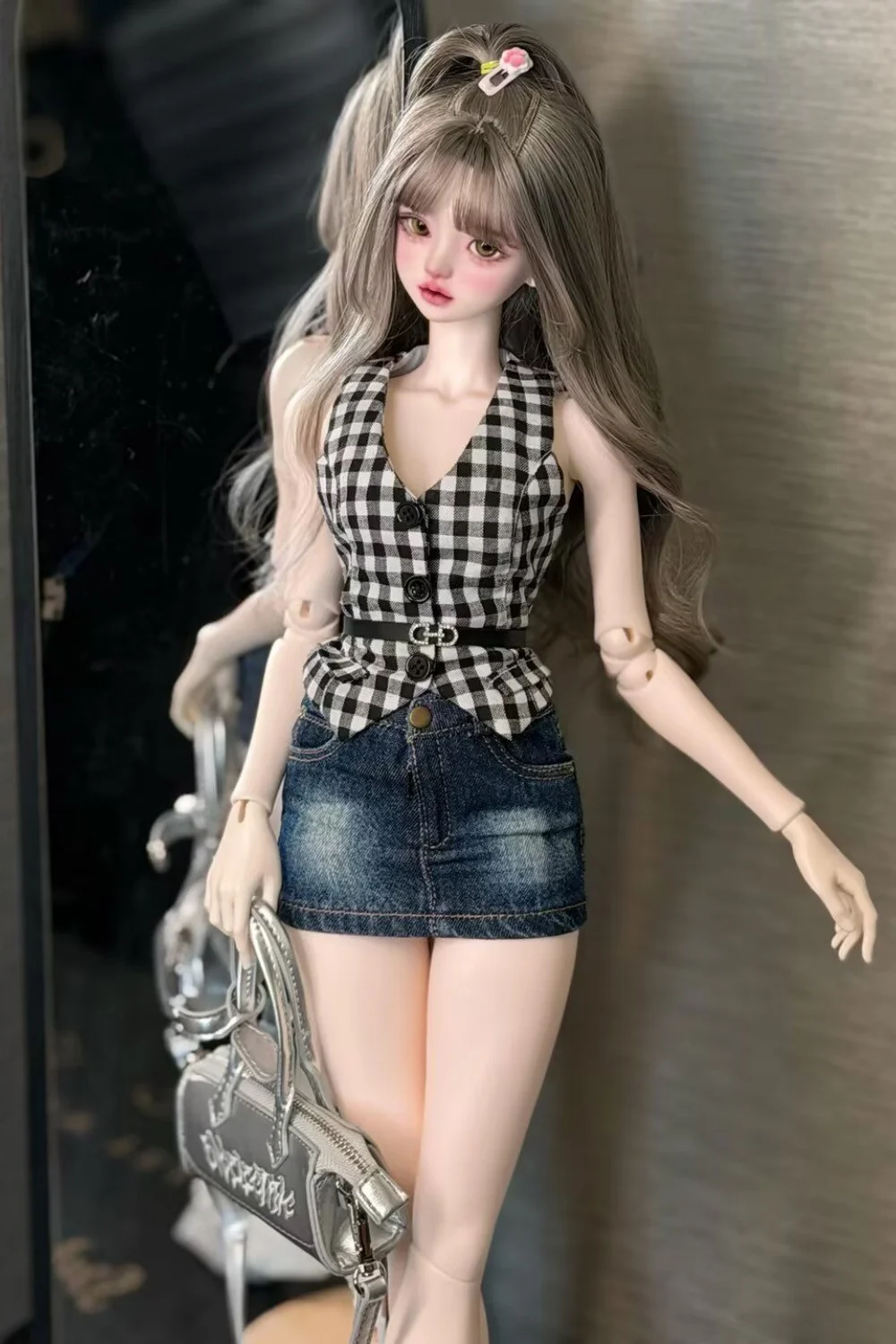 [Only Selling Clothes ] Big Size Doll 1/3 Denim Skirt Waist Circumference 21cm/Skirt Length10cm/Hip Circumference26cm BJD