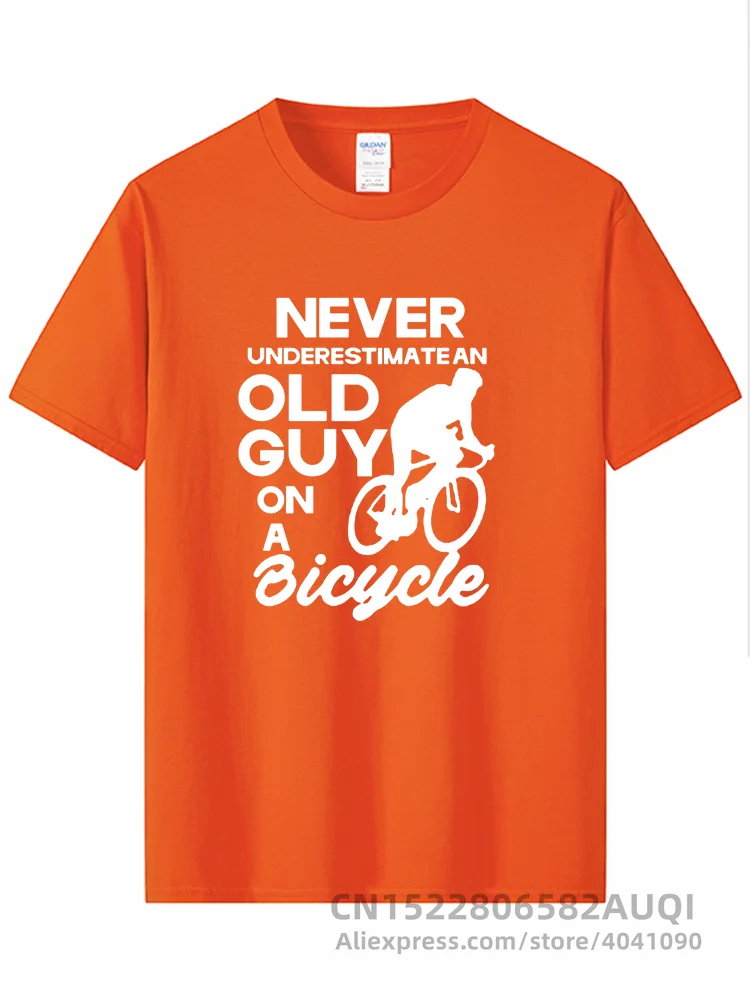 Never Underestimate Old Guy T Shirt Cycling Bike Cyclist Mens Gift Idea Cool Casual Pride T-shirt Men Colors Fashion