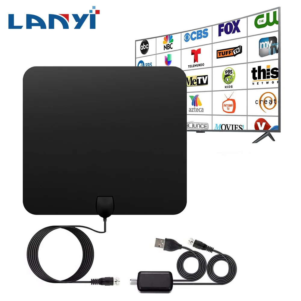 Amplified HD TV Antenna Upgraded Long Range 30dBi High Gain 4K 1080P Signal Booster Indoor Outdoor for Smart TV