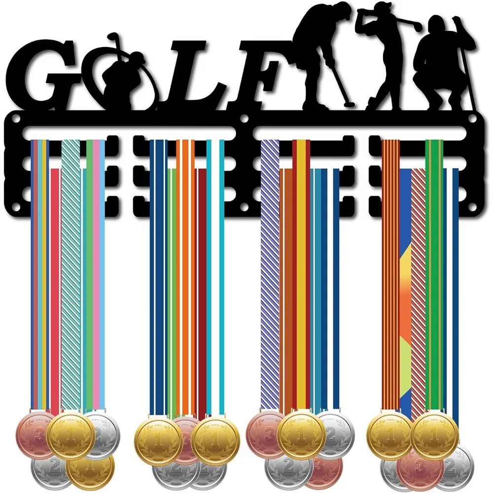 

Golf Medal Hangers Medal Holder Display Rack Sports Metal Hanging Awards Iron Small Mount Decor for Wall Home Race Running