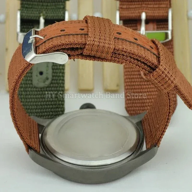 18mm 20mm 22mm 24mm Elastic Nylon+leather Watch Band Replacement Fabric Bracelet Wrist Band Accessories Sport Watch Strap