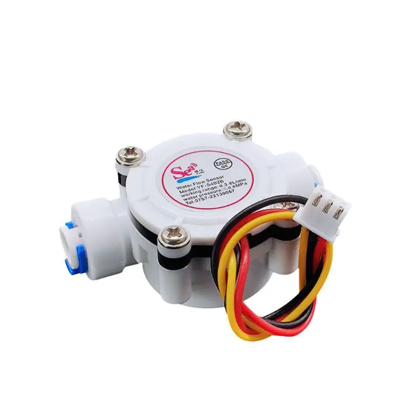 X37E Easy to Install  2 Points PE Pipe Water Flow Sensor Hall Flowmeter Easy to Install  G 1/4