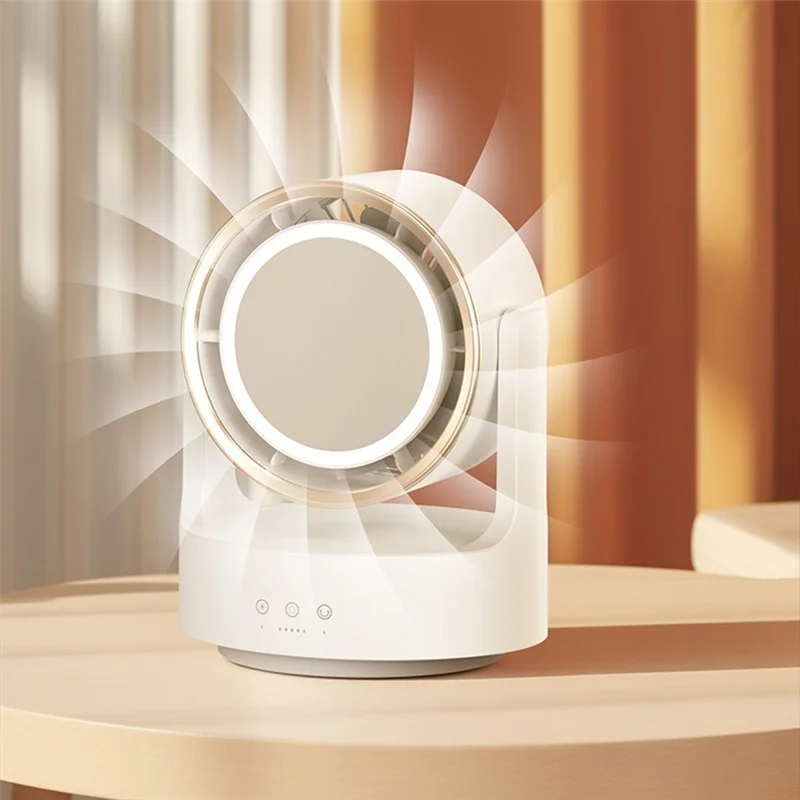 ABHI-New Desktop Fan Charging USB Live Streaming Lighting Fan With Shaking Head, Dormitory Fan, Home Desktop Fan