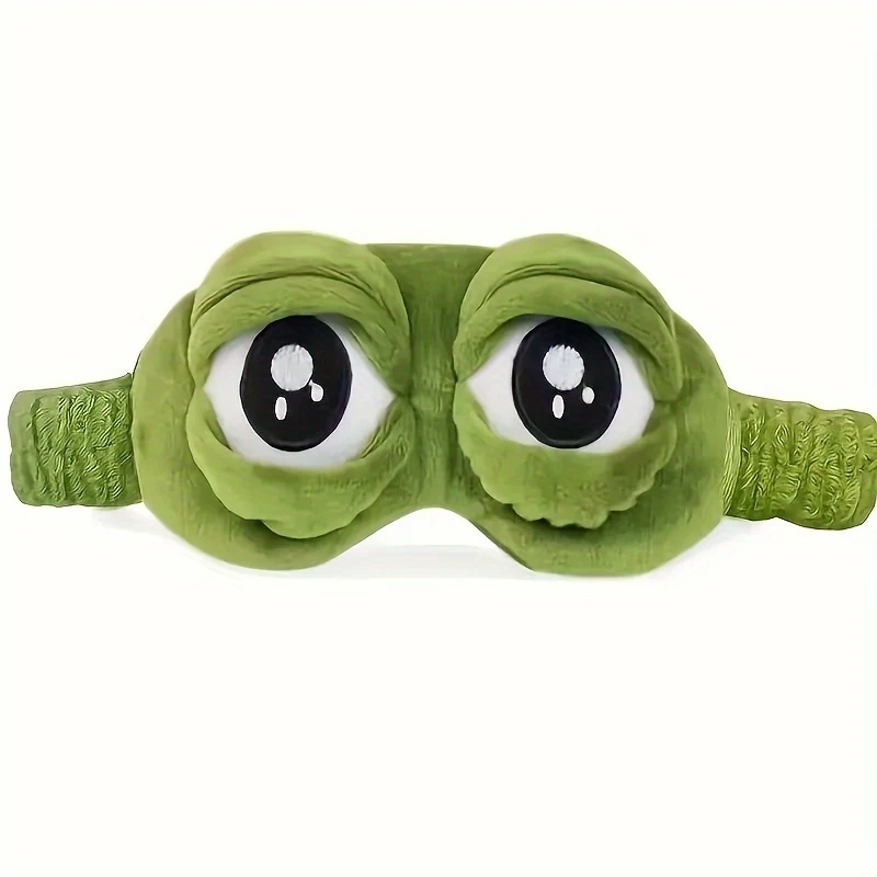 1 cute green frog eye mask, eye protection, school sleep eye mask, soft and comfortable, essential for travel and home, durable