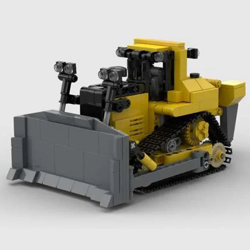 Stadt Auto Modell Moc Gebäude Ziegel Sattelauflieger Dozer KATZE D9 Technologie Modulare Blöcke Geschenke Weihnachten Spielzeug DIY Sets montage