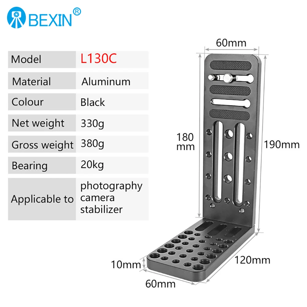 BEXIN Profession Camera Video L Plate DSLR Stand Stabilizer Universal L Bracket Plate Screw Hole Fixing For Shoot Camera Video