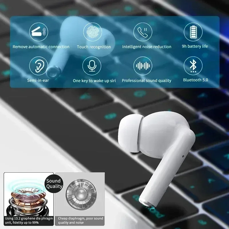 Original Wireless Headphones Earphones Fone Bluetooth-compatible Waterproof Headset with Mic for Xiaomi iPhone Pro10 Earbuds image 2