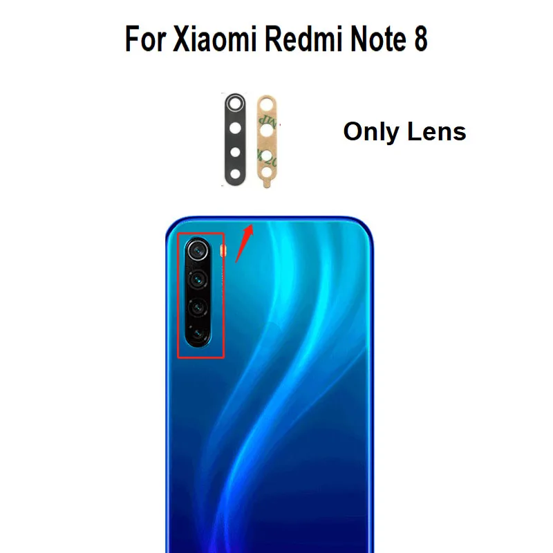 New For Xiaomi Redmi Note 8 8A 8T Pro Rear Back Camera Glass Lens With Glue Sticker Adhesive