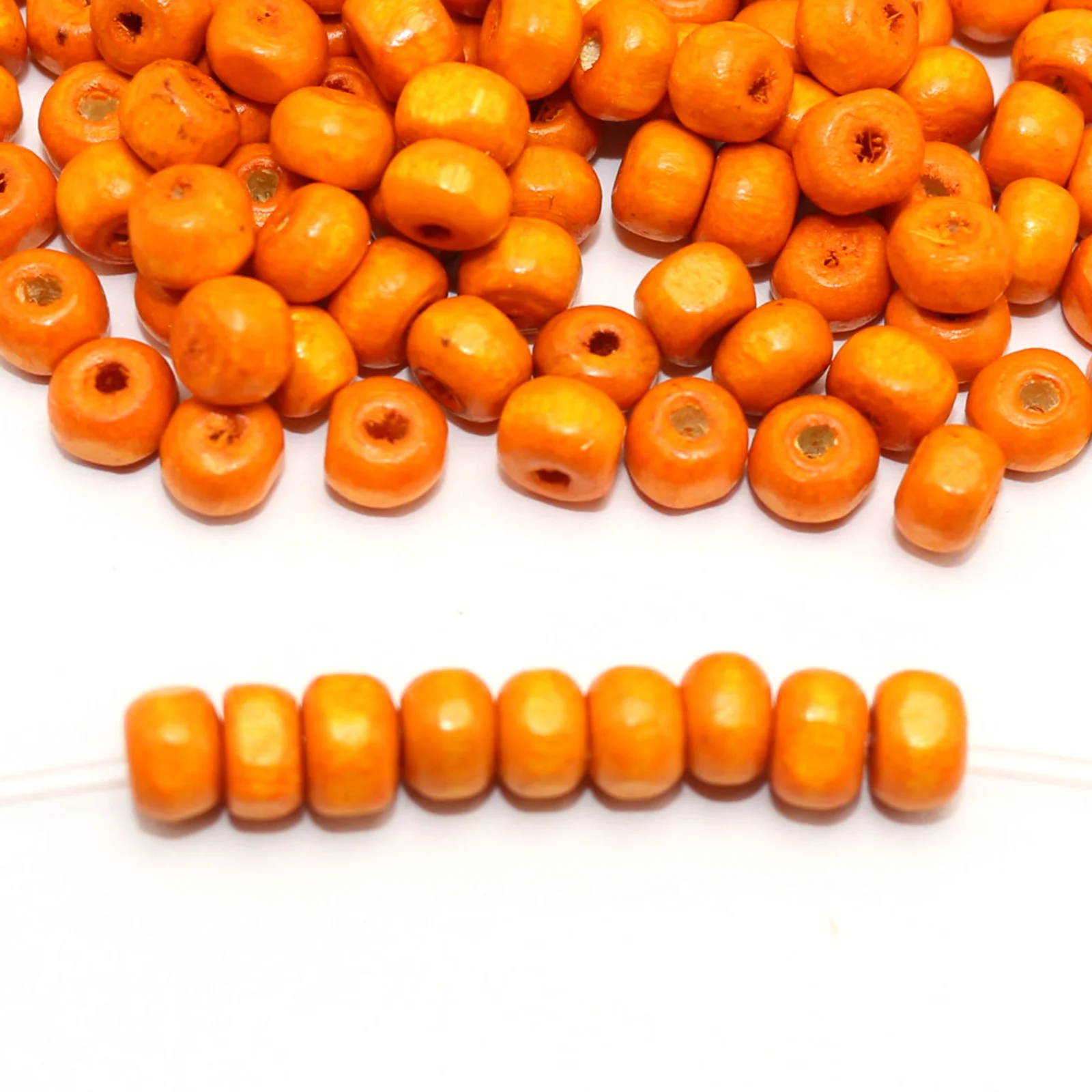 500 Round Wood Beads 6mm with Big Hole  Wooden Spacer Beads Color for Choice