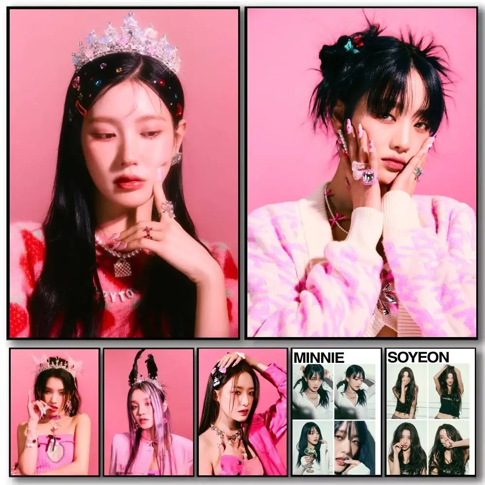 1PC GI-DLE Kpop GIDLE I Feel Poster Art With Prints Home Bedroom Living Room Decoration Gift