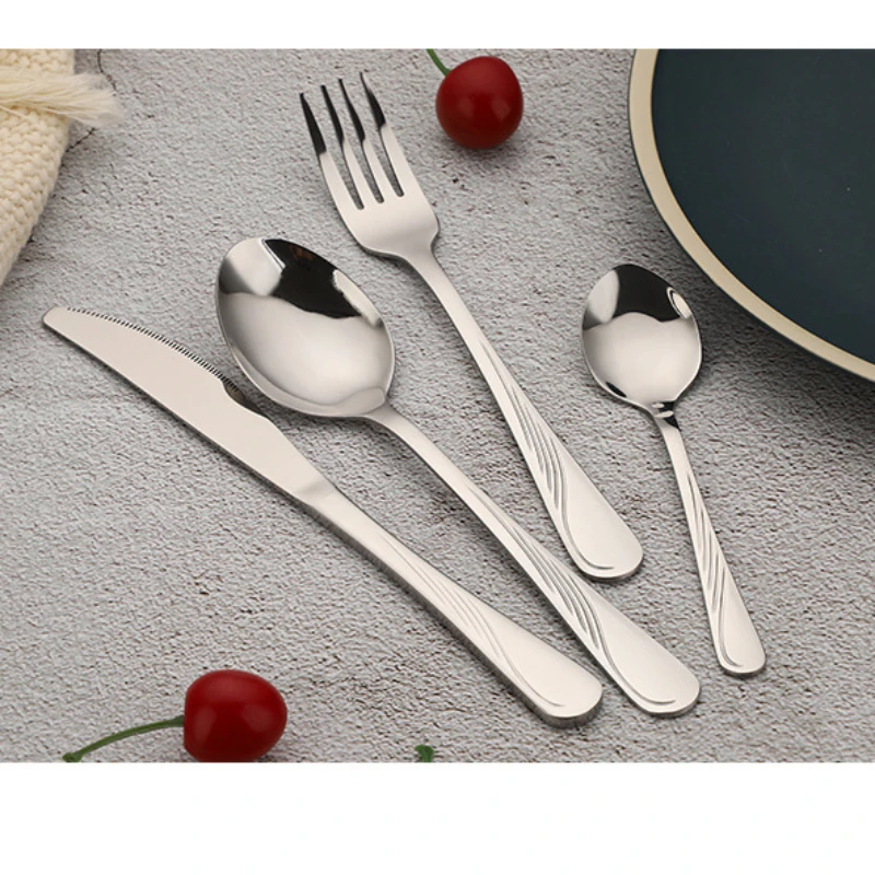 Gold Plating Knife Spoon Fork Set Edible Pouch Fork Spoon Knife Luxury Flatware Cutlery Rose Gold Set Stainless Steel