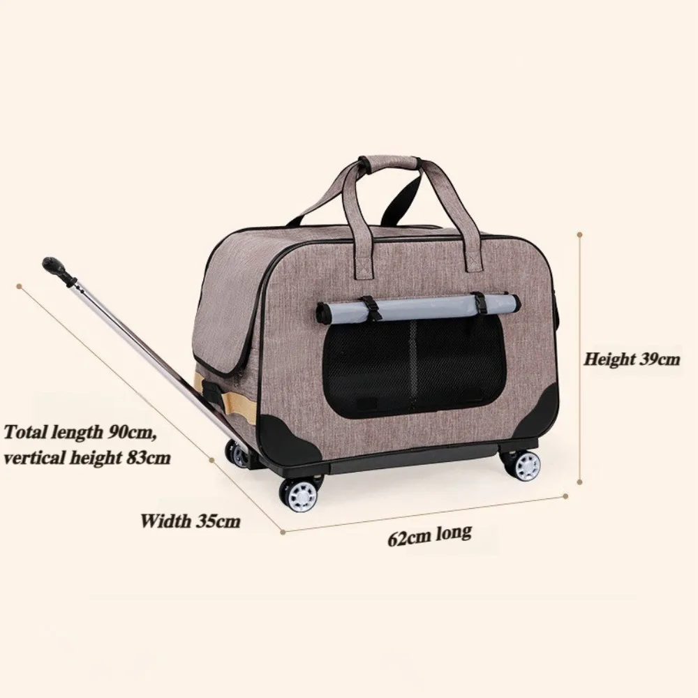 Silent Pet Trolley: Detachable Windproof Cat Bag, Breathable Carrier, Foldable Travel Product