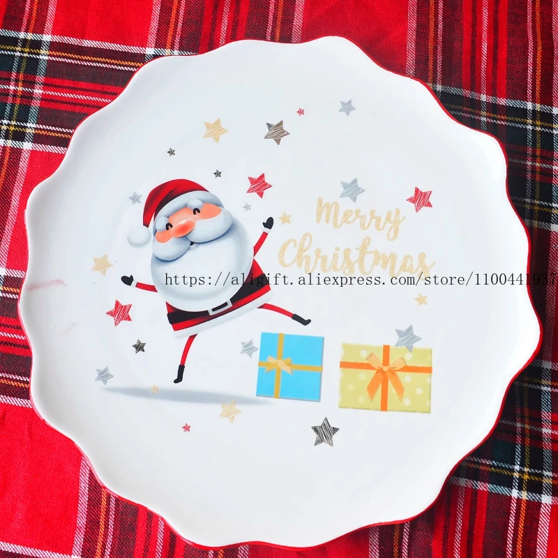 

Large Circular European Ceramic Three-Dimensional Creative Dessert Cake Plate Decorated Dessert Christmas Gift