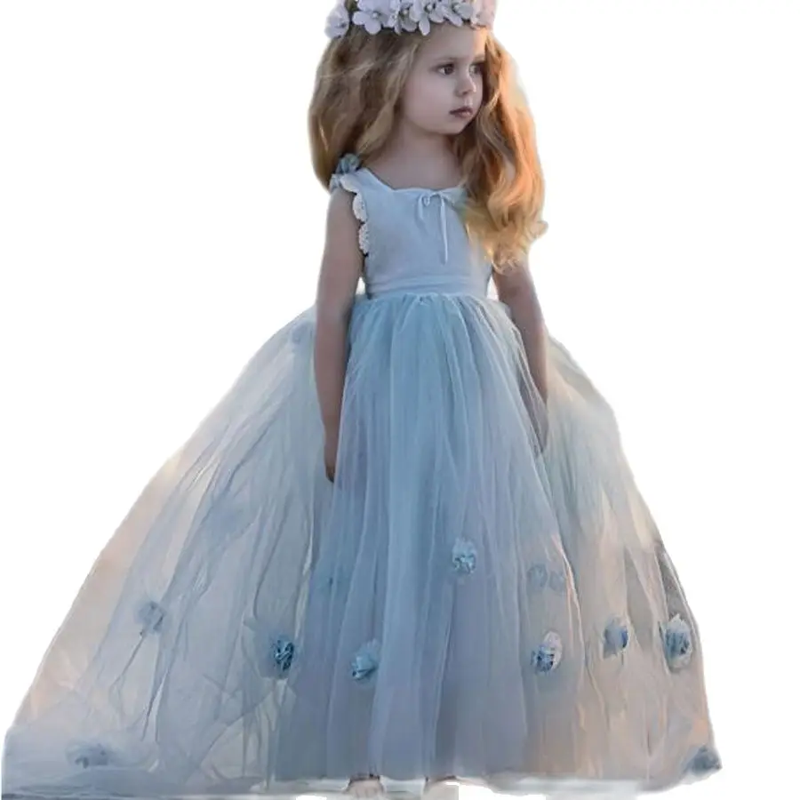 New Arrival Flower Girls Dresses High Quality Lace Appliques Beading Short Sleeve Ball Gowns Custom Holy First Communion Gowns