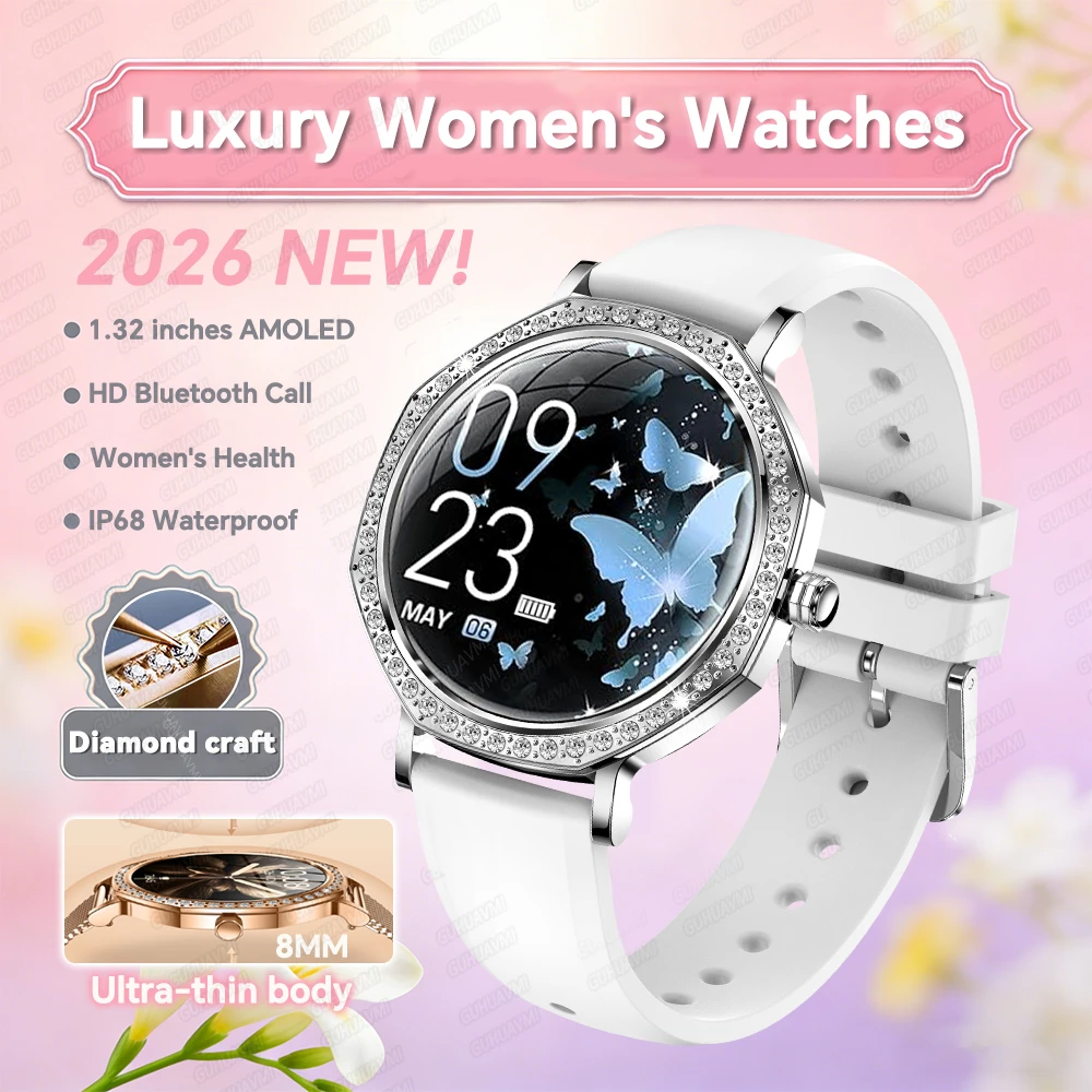 Newly Ultra-Thin Women's Smart Watchs 1.32” AMOLED Screen Resolution AI ChatGPT Health Waterproof SmartBracelet Ladies Best Gift