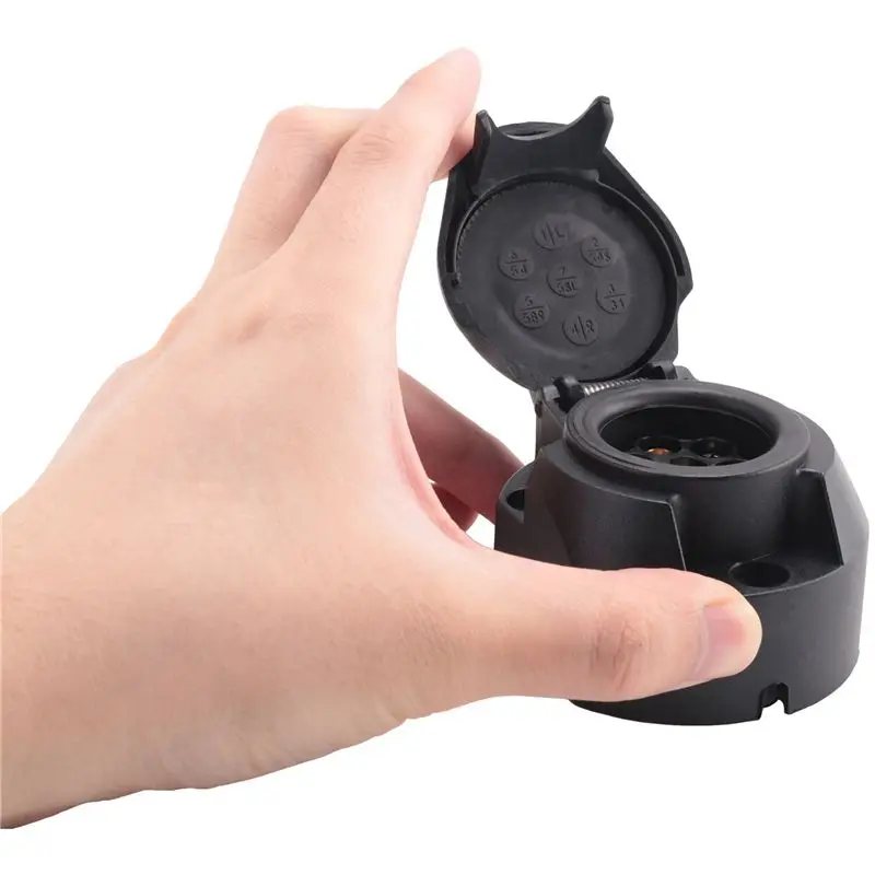AB56-20X 7 Pin European Trailer Socket+Plug Tow Bar Connector Adapter For RV Truck Boat Caravans Transfer Signal Adapter 12V