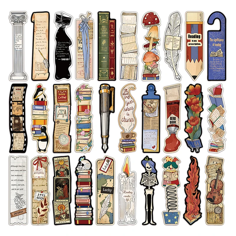 30Pcs Irregular Vintage Reading Bookmarks Unique Shape Design Reading Pages Book Marks Personalized Creative Bookmarks Gifts