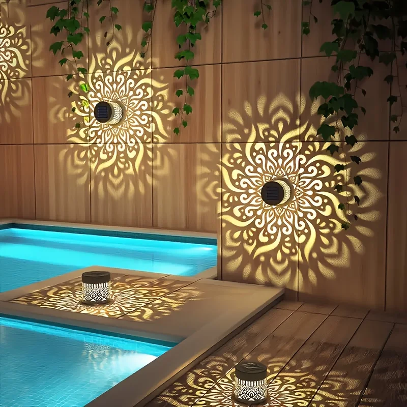 LED Solar Light IP65 Waterproof and Warm Wall Light Suitable for Garden Lawn Camping Steps Greenway Courtyard Night Light image 5