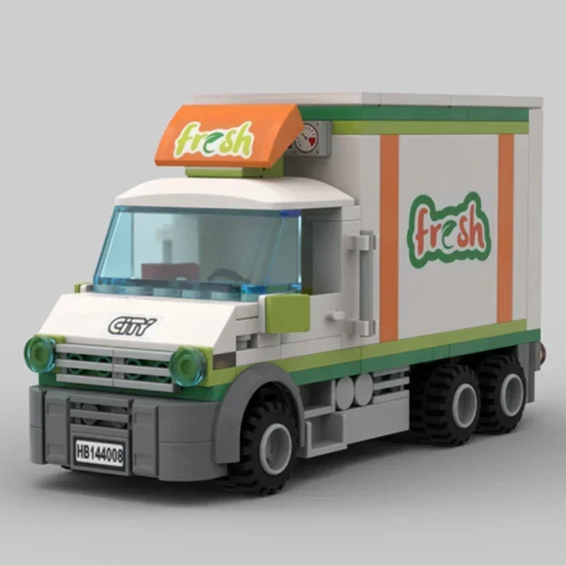 Moc blocos de construção série carro modelo caixa fresca caminhão tijolos técnicos diy montagem brinquedos construção para crianças presentes do feriado
