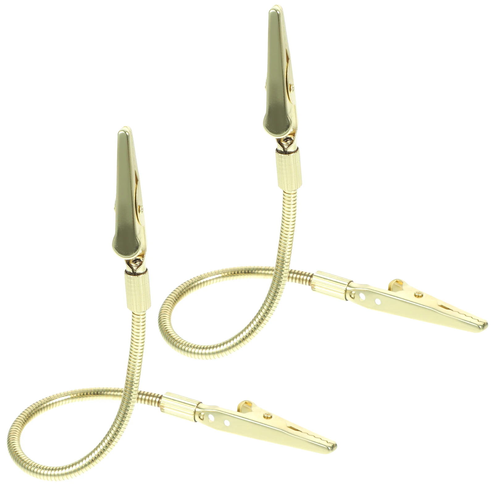 

2pcs Golden Clip Shape Alligator Clips Wear Resistance Break Resistance Practical Design Note Holder Krokodilklemmen Biegbar