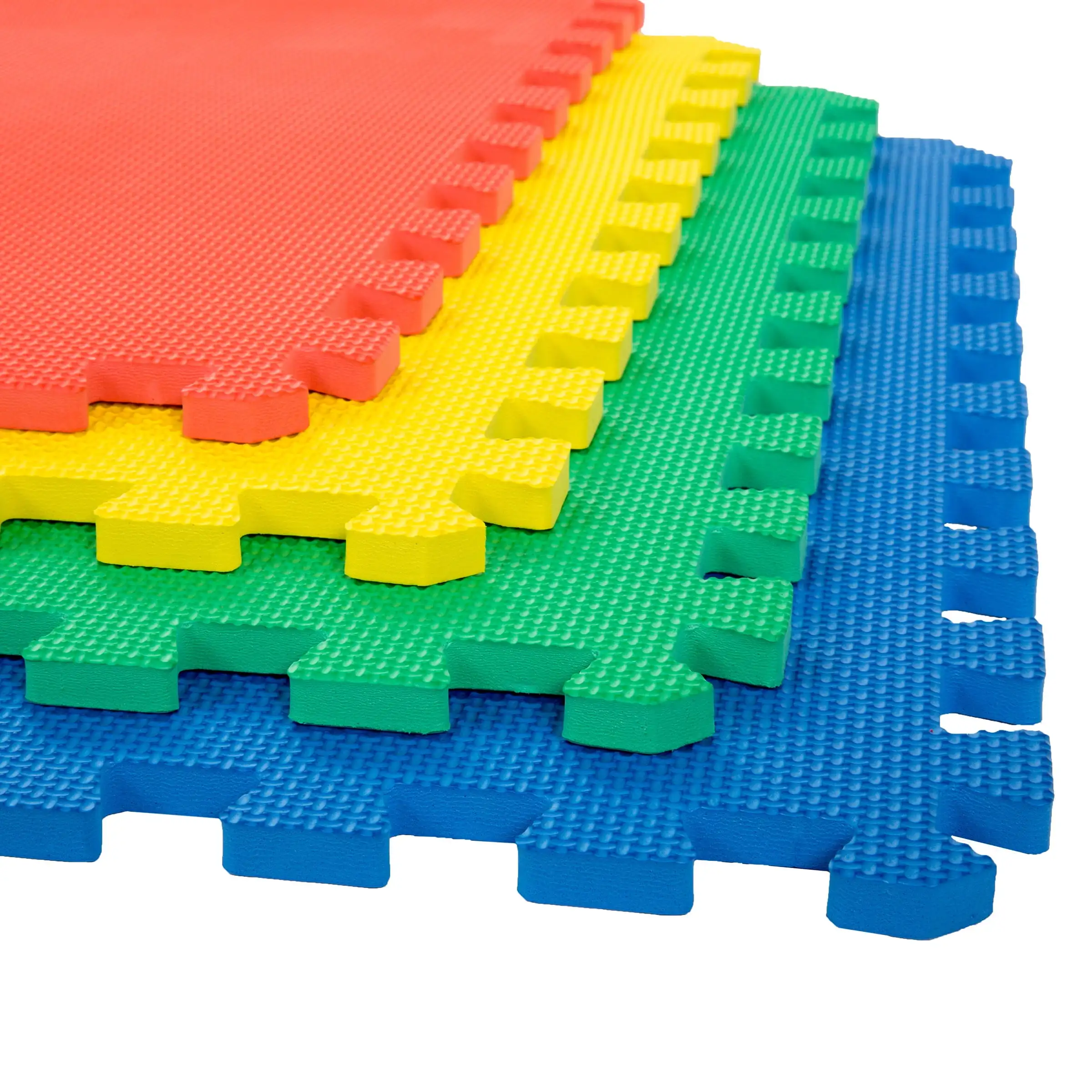 

Foam Mat Tiles 4-Pack - 16 SQ FT Interlocking Padding for Playroom or Gym Flooring, Workout Mat or Baby Playmat (Multicolor)