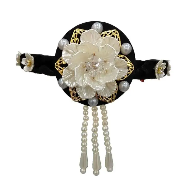 

31BB Handmade Korean Hanbok Hair Hoop Pearls and Flowers Headband for Special Event