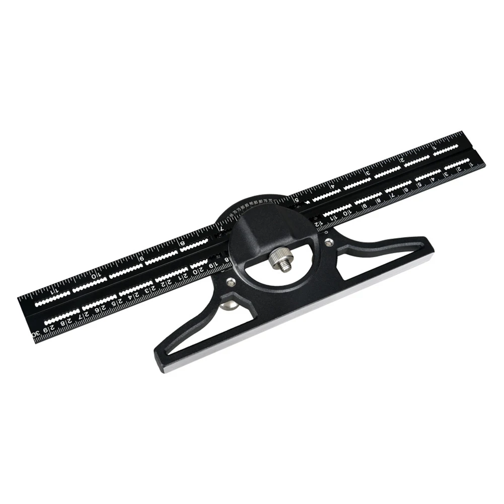 Adjustable Ruler Combination Square Ruler 360-degree Measurement Capability Aluminum Alloy Construction Adjustable Protractor