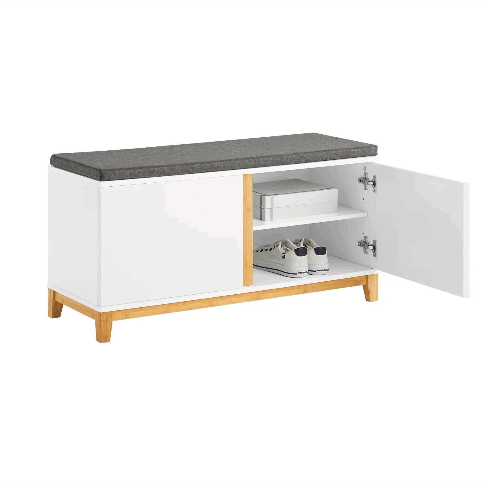 

！@Combohome Shoe Cabinet Bench Entrance Bench With Shoe Cabinet Wooden Shoe Rack Bench Upholstered Seat Cushions