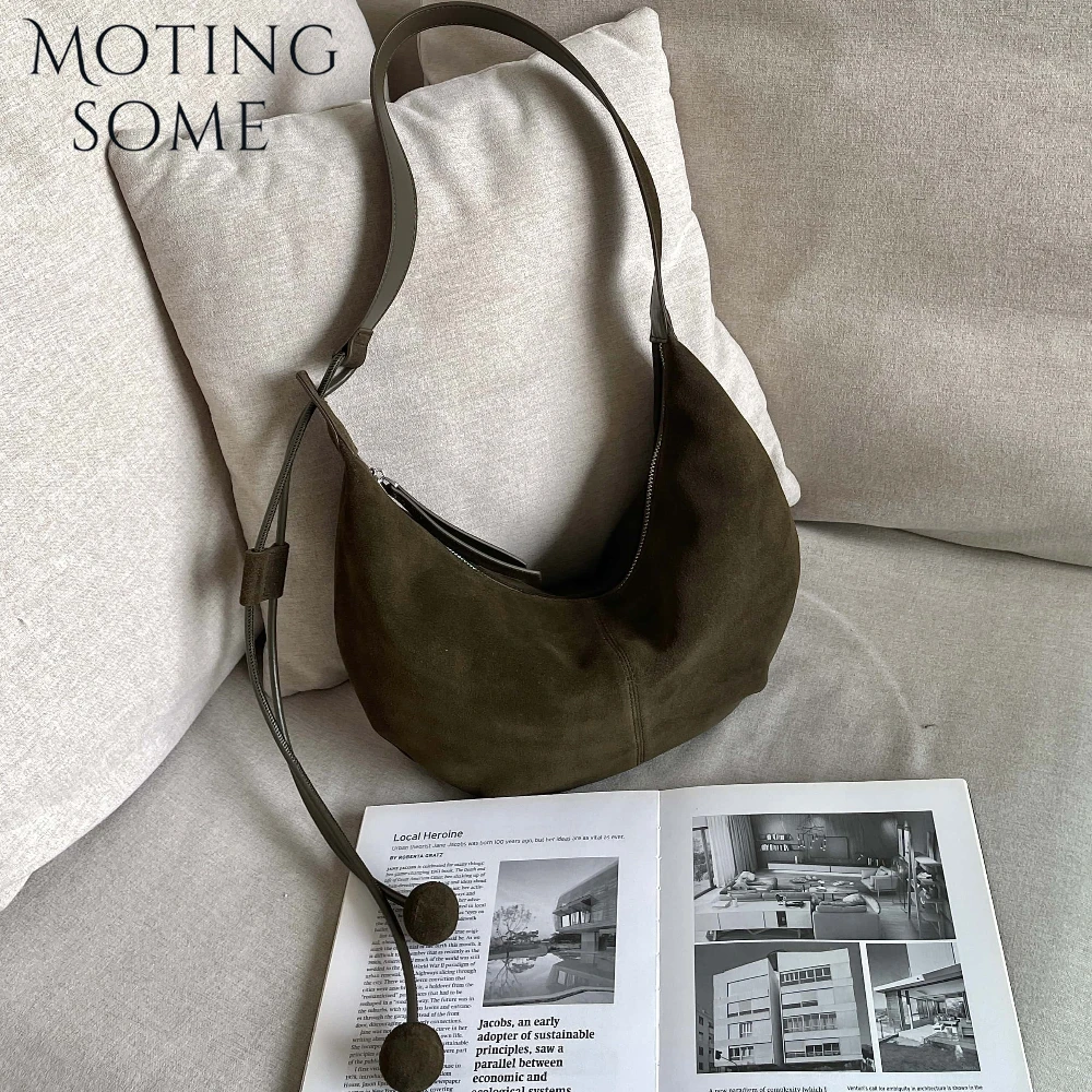 Motingsome sacs de selle en daim naturel en cuir véritable sacs de luxe pour femmes sac à bandoulièr