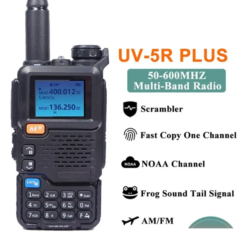 2200mAh QuanSheng UV-5RPlus Walkie Talkie Portable Am Fm Two Way Radio Commutator VHF Station K5 Receiver Ham Set Long Range