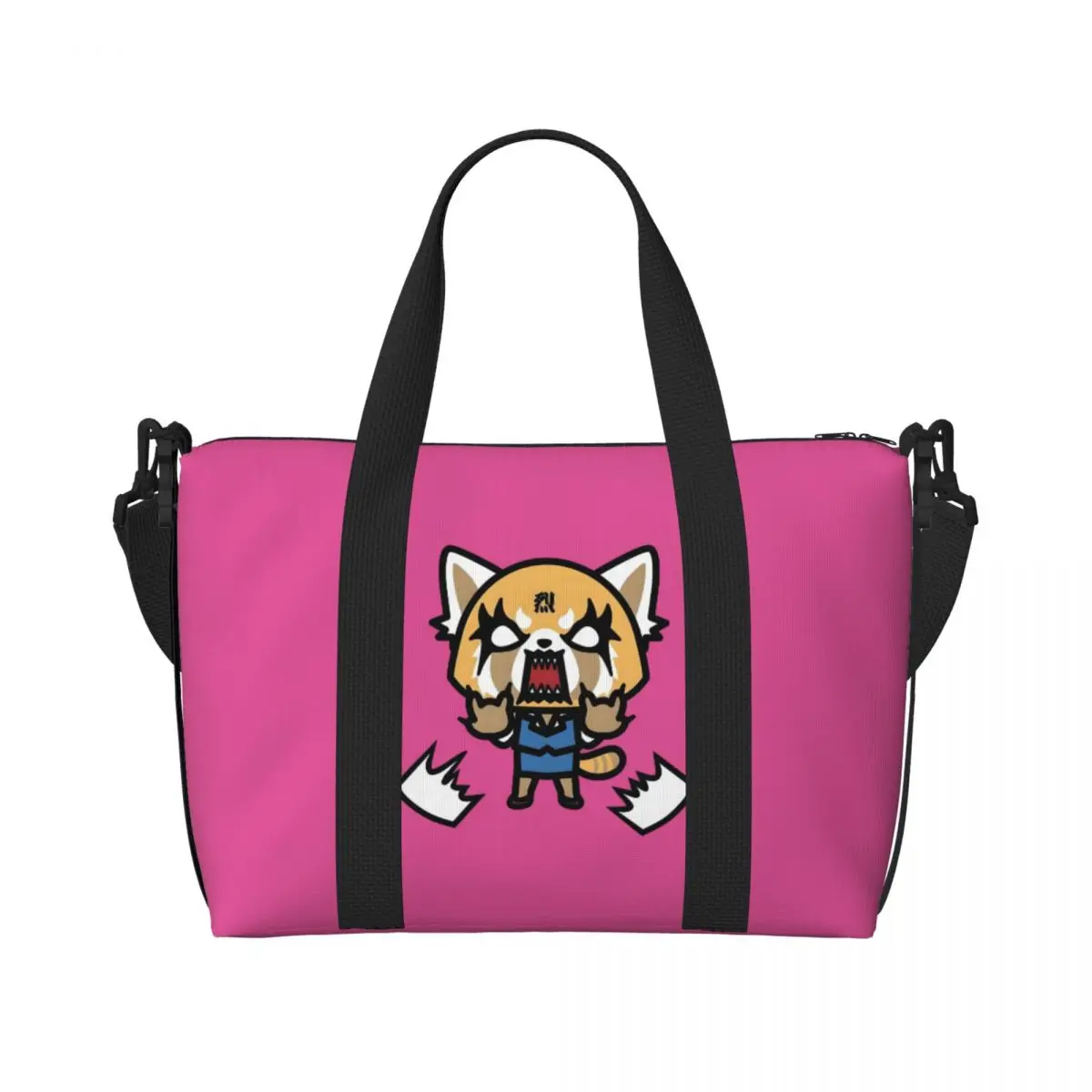 

Пользовательская агрессивная большая сумка Retsuko для женщин, большая вместительная анимационная спортивная пляжная дорожная сумка