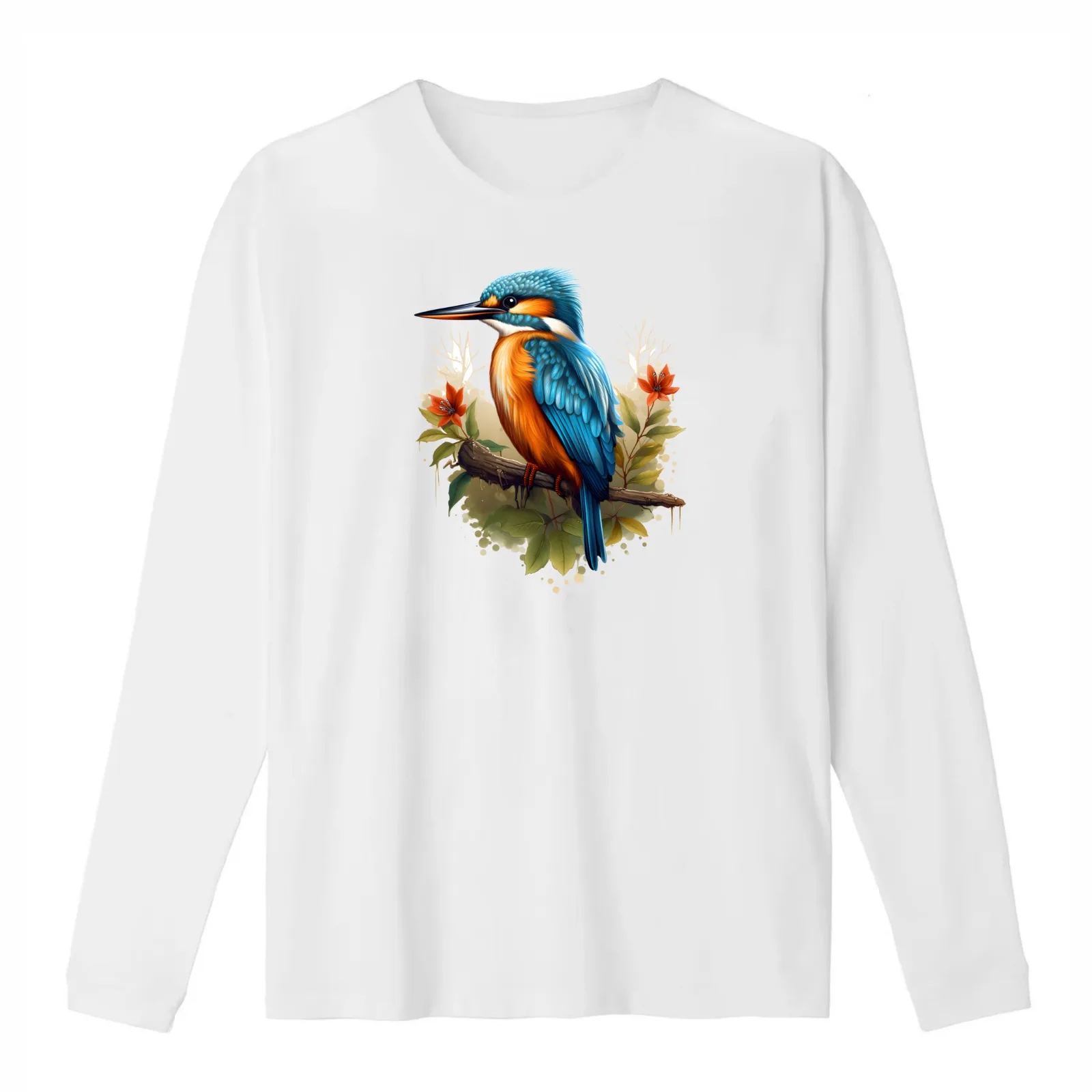 Kingfisher Birds T-Shirt Summer Casual Cotton Tee Oversized Streetwear Tops Vintage Graphic Print Loose Fit Short Sleeve